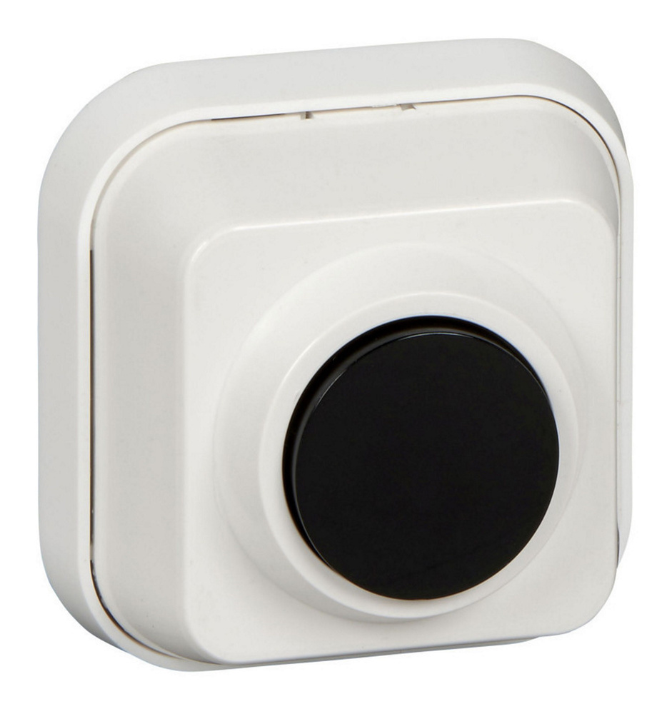 Кнопка звонка белый/черный накладной монтаж (Schneider Electric), арт. A10-4-011  #1