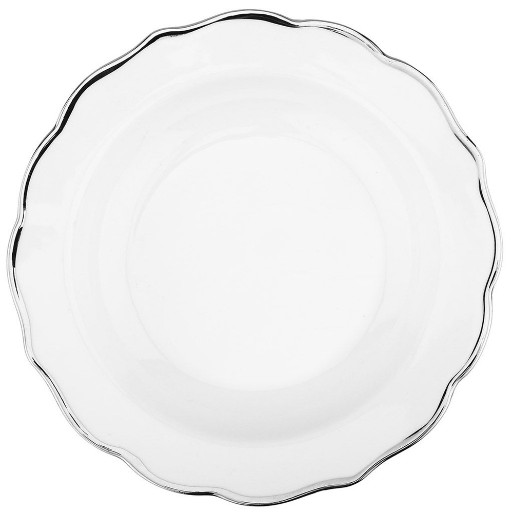 Набор тарелок "Платина" из 3 шт. Тарелка глубокая суповая, д210мм h37мм, 480мл, отводка платиной, фигурный #1