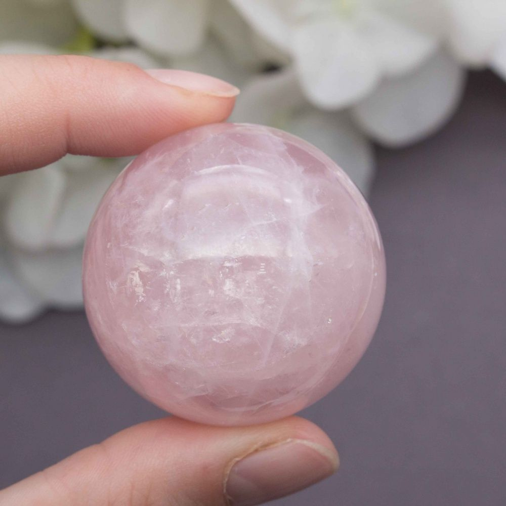 Камень натуральный Самоцвет Розовый кварц шар 3 см талисман, оберег, амулет  #1