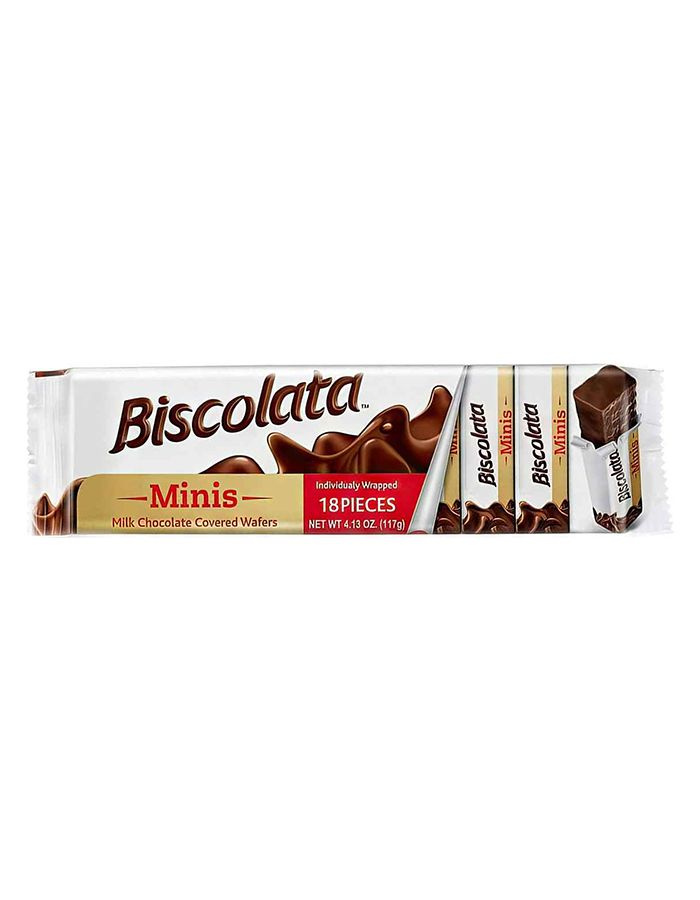 Biscolata Minis Вафли в молочном шоколаде с ореховым кремом, 117 гр.  #1