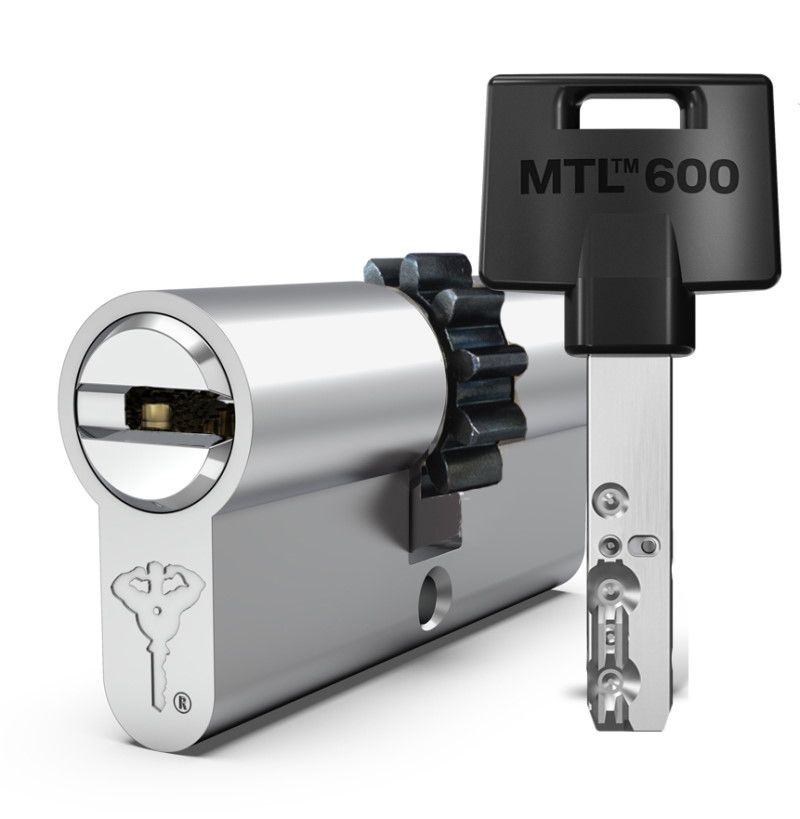 Цилиндр дверной с перекодировкой Mul-T-Lock MTL 600(66мм 33*33) ключ-вертушка, шестерёнка , никель  #1