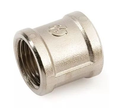 Муфта 1 1/4"-1 1/4", General Fittings 2600 46, резьба-резьба, вн., латунь (никель)  #1