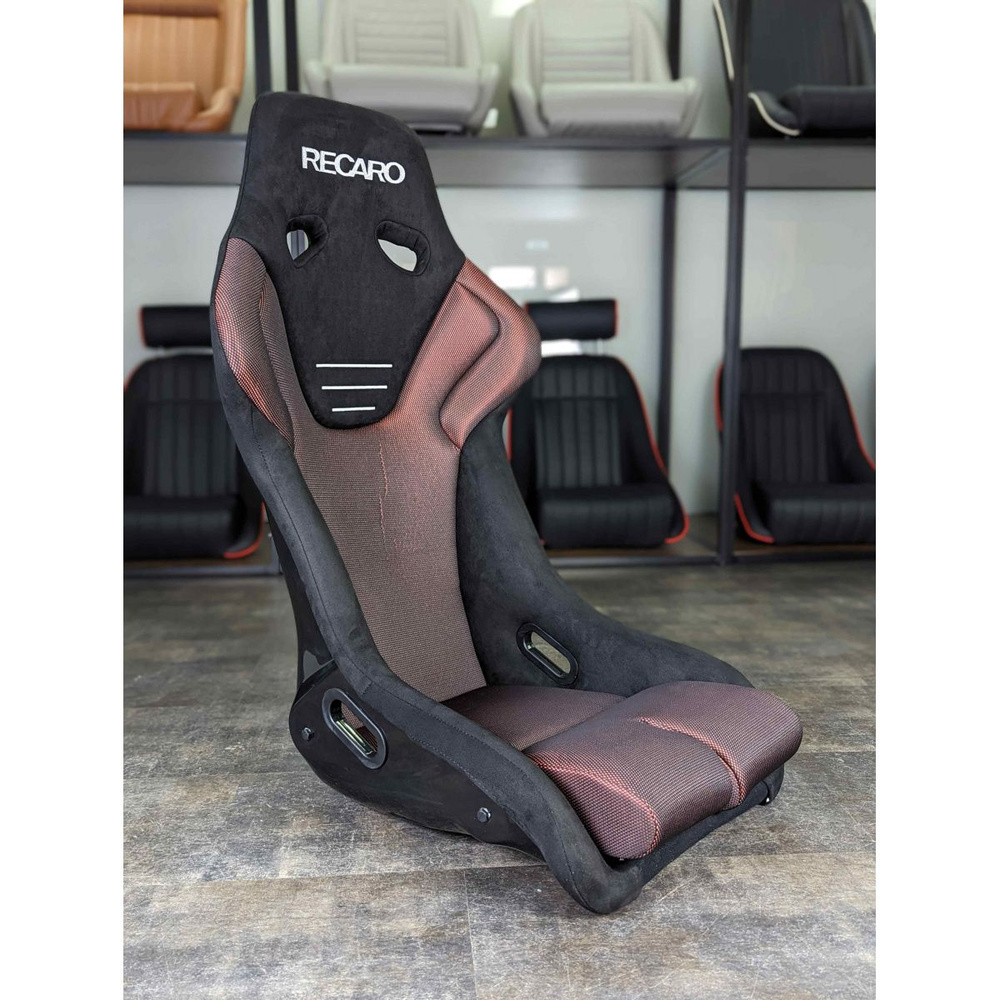 Сиденье спортивное (ковш) SB Seats (57x54.5x98) Ткань, Черный с красным,  JBR9001_BLK