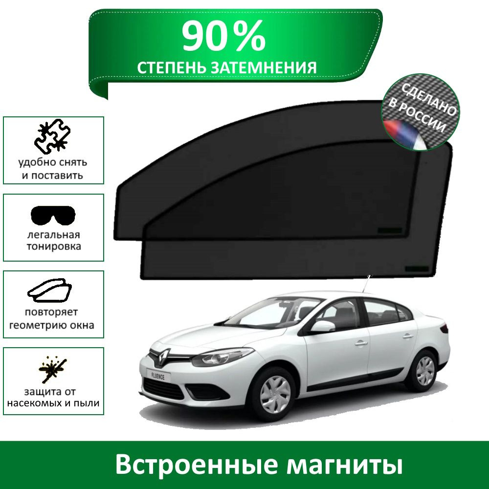 Каркасные шторки MURAD PREMIUM 90 на Renault Fluence II (2009-2014) на передние двери на магнитах со #1