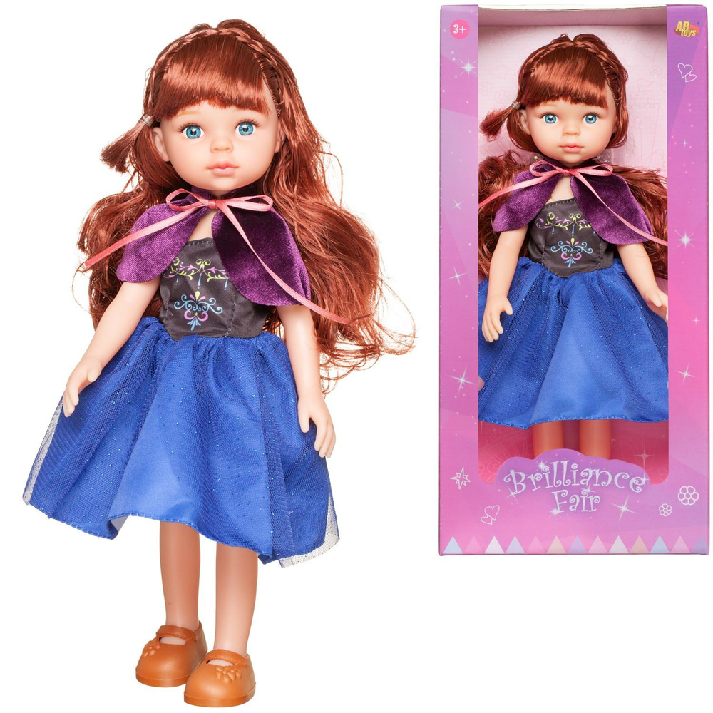 Кукла ABtoys "Времена года", Сказочная девочка, 33 см, в черно-синем платье и бордовой накидке, в коробке #1
