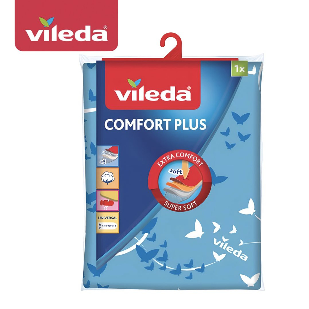 Чехол для гладильной доски Vileda Comfort Plus, размер 110-130 см х 30-45 см, цвет: синий, 163255  #1