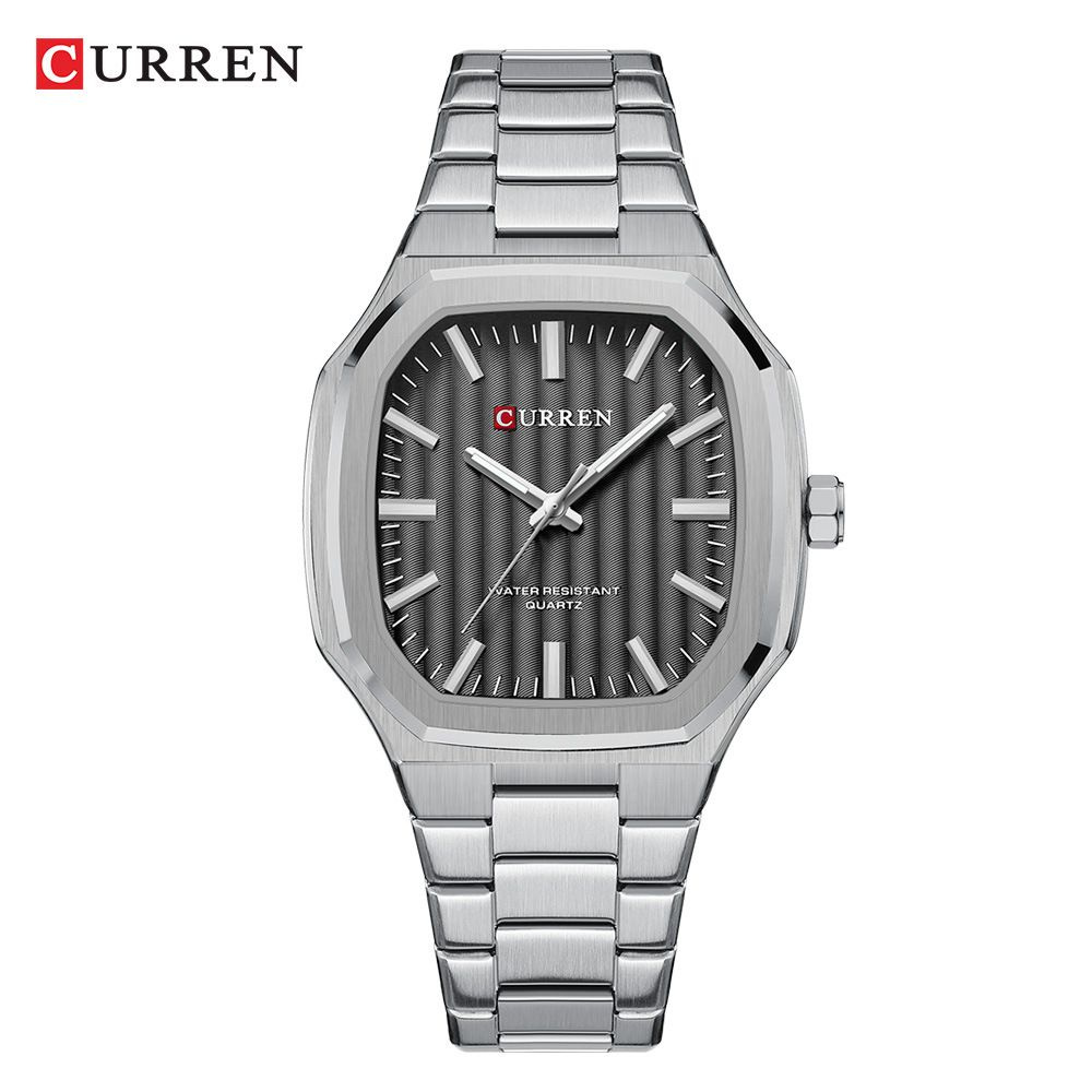 Часы наручные, на металлическом браслете из нержавеющей стали, классический дизайн, CURREN  #1