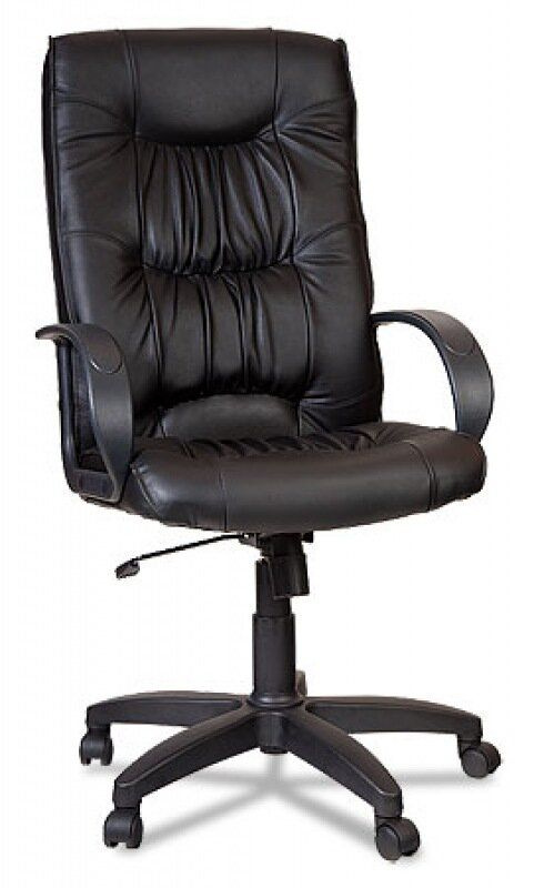 ЕвроСтиль Компьютерное кресло Венеция Ультра офисное, натуральная кожа, черный  #1