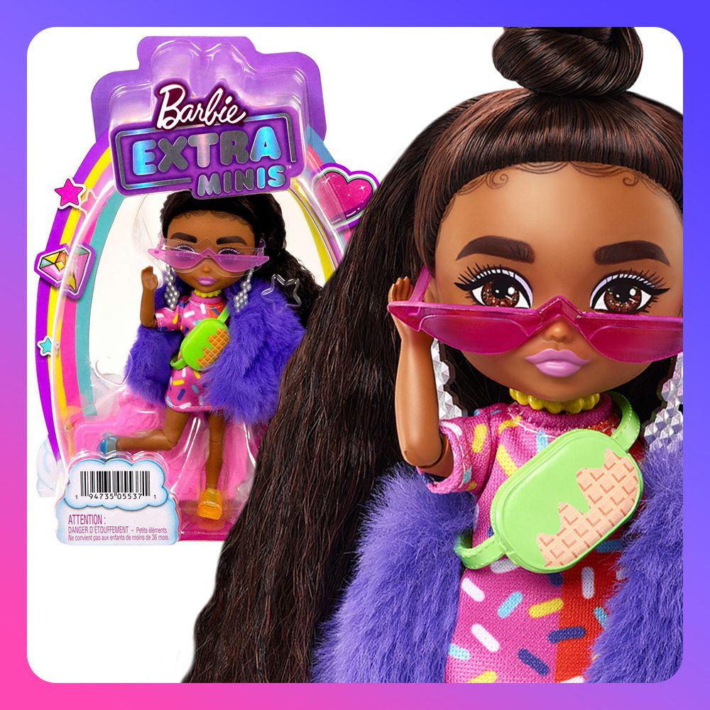 Кукла Экстра Минис - Брюнетка, волнистые волосы (Barbie Extra Minis Doll)  #1