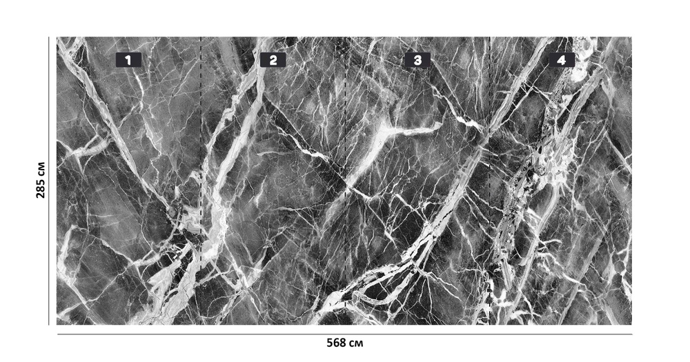 Гибкий мрамор "Дымчатый кварц" полотно №3; 1420х2850; 4,047 кв.м.  #1