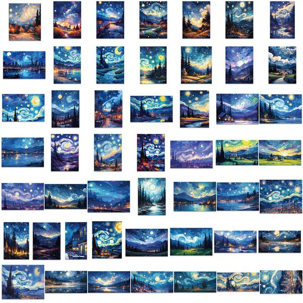 Набор декоративных водонепроницаемых наклеек стикеров Звездное небо, 50 штук  #1