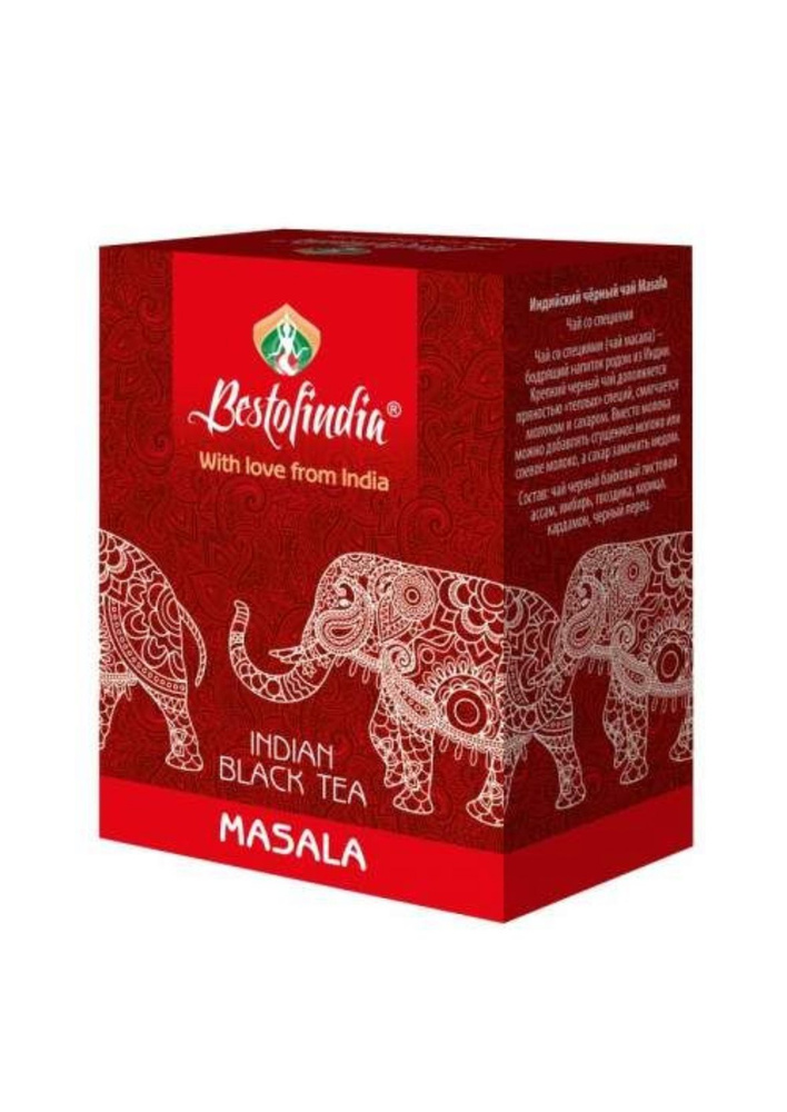 Чай черный индийский листовой МАСАЛА Бестофиндия (Masala indian classic tea Bestofindia), 100г.  #1