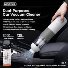 Автомобильный беспроводной пылесос remax air duster белый со сменными насадками  #1