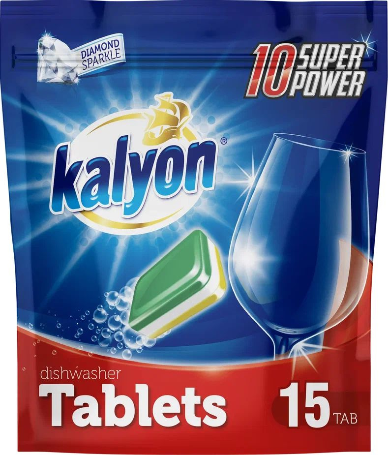 Таблетки для посудомоечной машины Kalyon 15шт моющее средство для посуды With-Doypack  #1