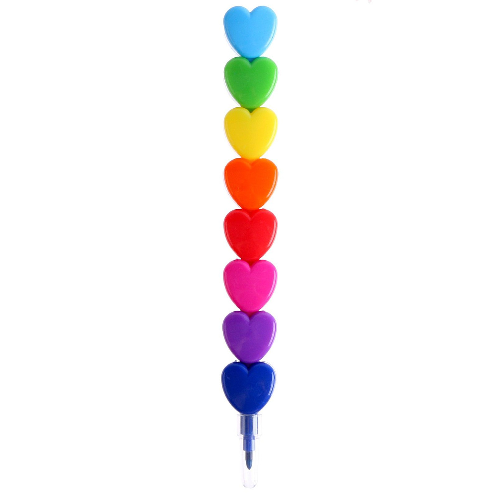 Восковой карандаш Сердечко , набор 8 цветов #1
