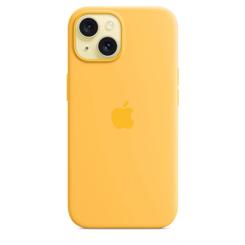 Силиконовый чехол MagSafe для iPhone 15, Silicone Case with MagSafe / жёлтый (Sinshine)  #1