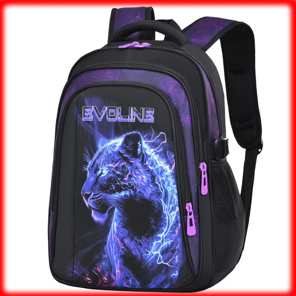 Рюкзак школьный для девочки Evoline, повседневный, спортивный, EVO-155-CAT-2  #1