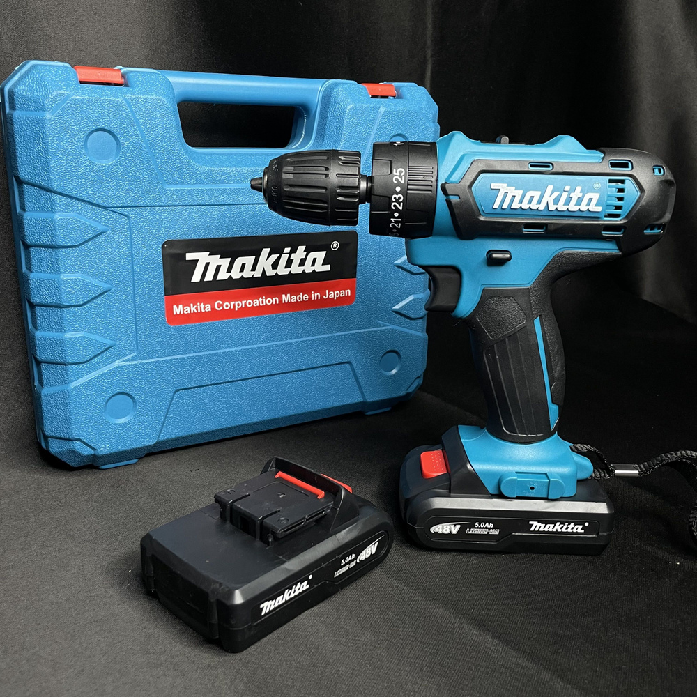 Дрель-шуруповерт Makita 48V / Шуруповерт аккумуляторный 48 В с набором (60 Нм, 2 АКБ Li-ion, 5.0 Ач, #1