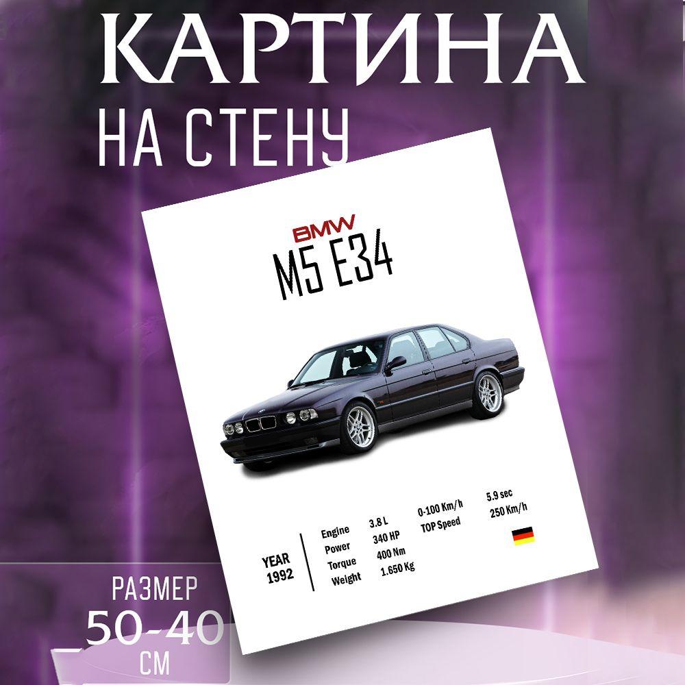 Картина на стену BMW m5 e34 #1