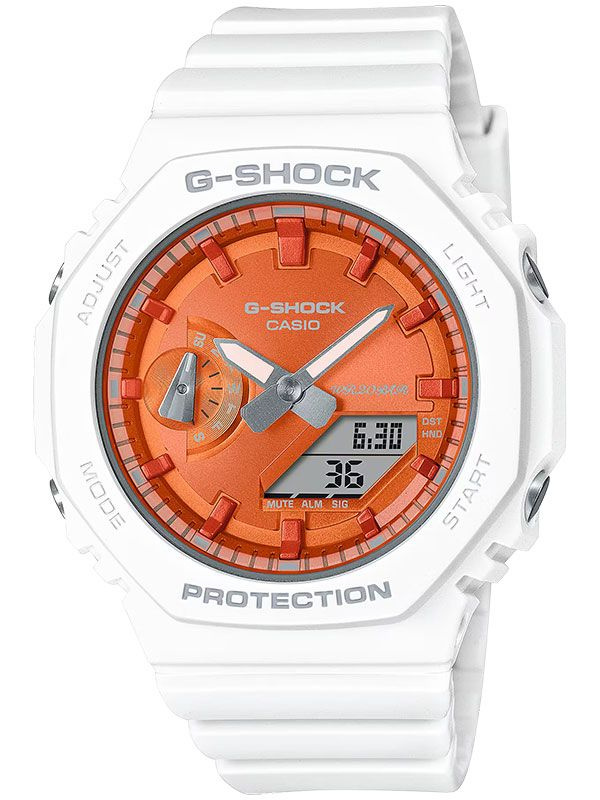 Противоударные женские наручные часы Casio G-Shock GMA-S2100WS-7A с подсветкой, будильником и секундомером #1