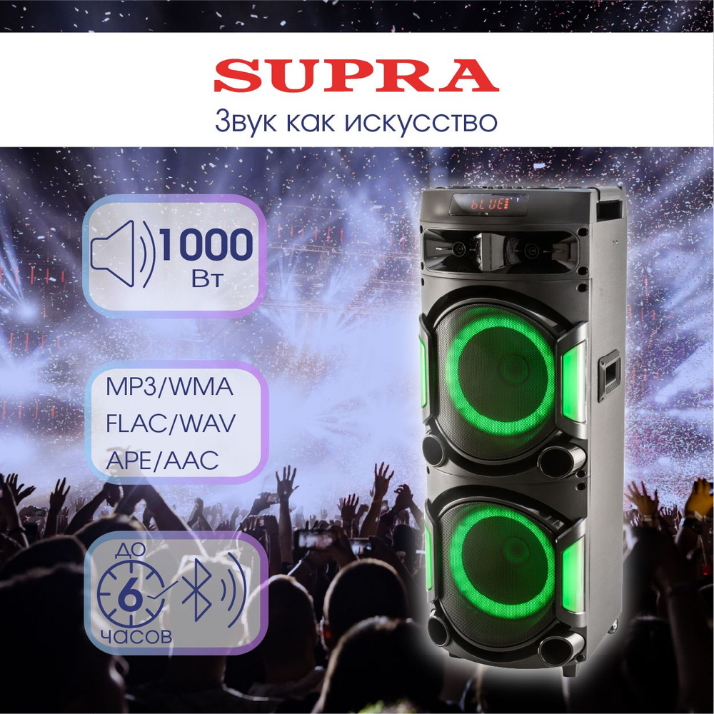 Колонка беспроводная SUPRA SMB-1100 аудиосистема с Bluetooth, караоке, поддержкой А2DP, пультом ДУ, FM-тюнером #1