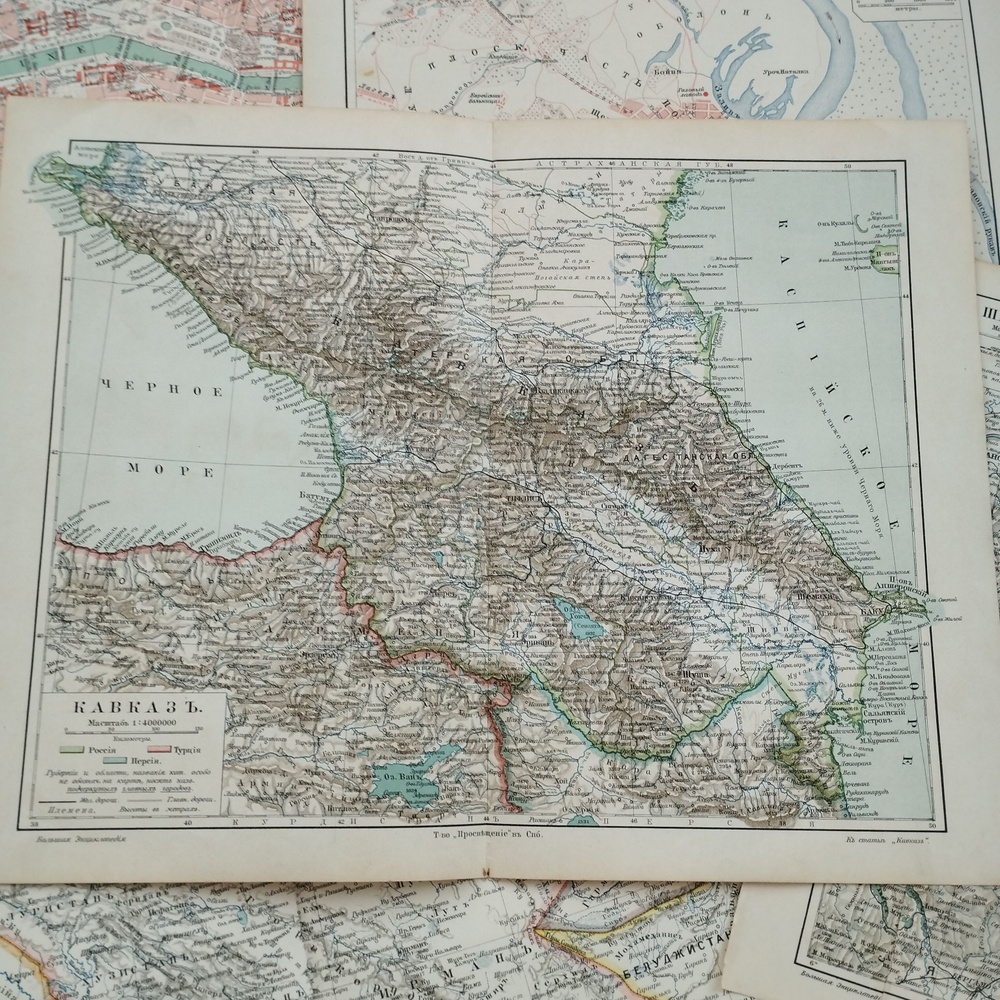 Географическая карта. Кавказ. 1905 год #1