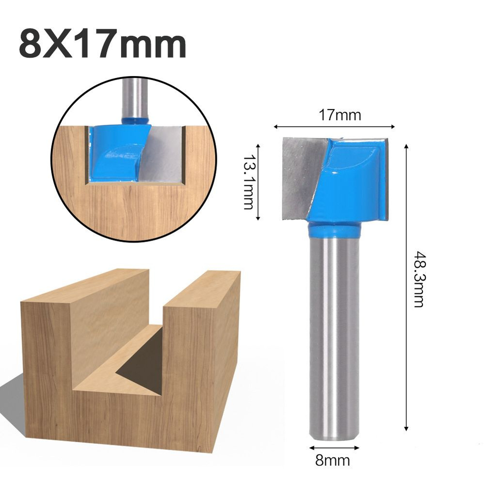 Фреза пазовая прямая DxHxL 17 x 13.1 x 48.3 мм,хвостовик 8 мм #1