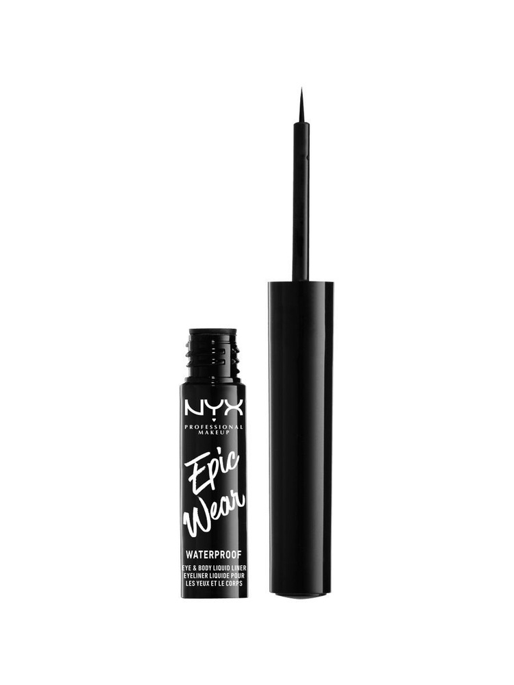 Подводка для глаз NYX PROFESSIONAL MAKEUP Liquid Eyeliner Epic Wear Metallic 01 Black Metal  #1