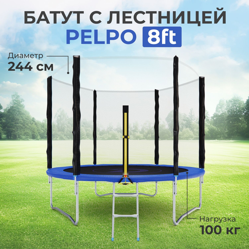 Батут с сеткой DFC PELPO 8ft с лестницей, BLUE #1