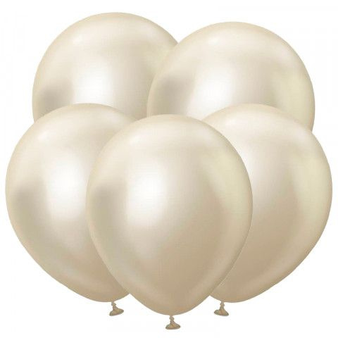 Воздушные шары Зеркальные, хром Белое золото #1