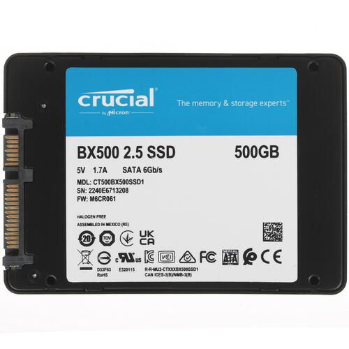 Crucial 500 ГБ Внутренний SSD-диск 500 ГБ, 550 Мбайт/сек, 120 ТБ ([CT500BX500SSD1])  #1