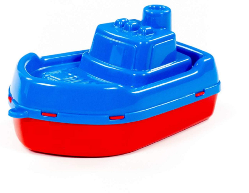 Пароходик игрушечный, кораблик для купания катер для песочницы красный  #1