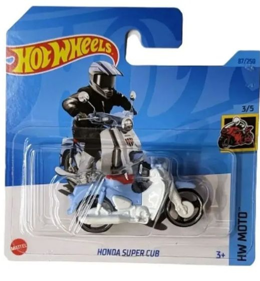 Машинка Hot Wheels Honda Super Cub голубой / HW MOTO / Хот Вилс мотоцикл  #1