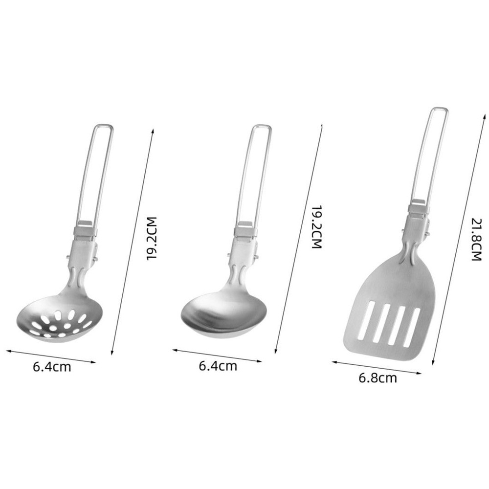 Походный туристический набор складных половников (половник, шумовка, лопатка) для кемпинга  #1