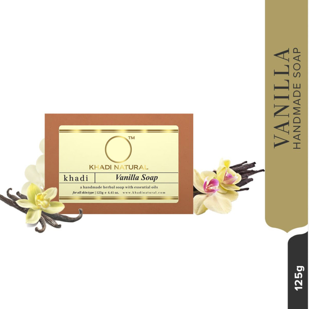 Мыло твердое Khadi Natural туалетное натуральное Ваниль (Vanilla Soap), 125 г  #1