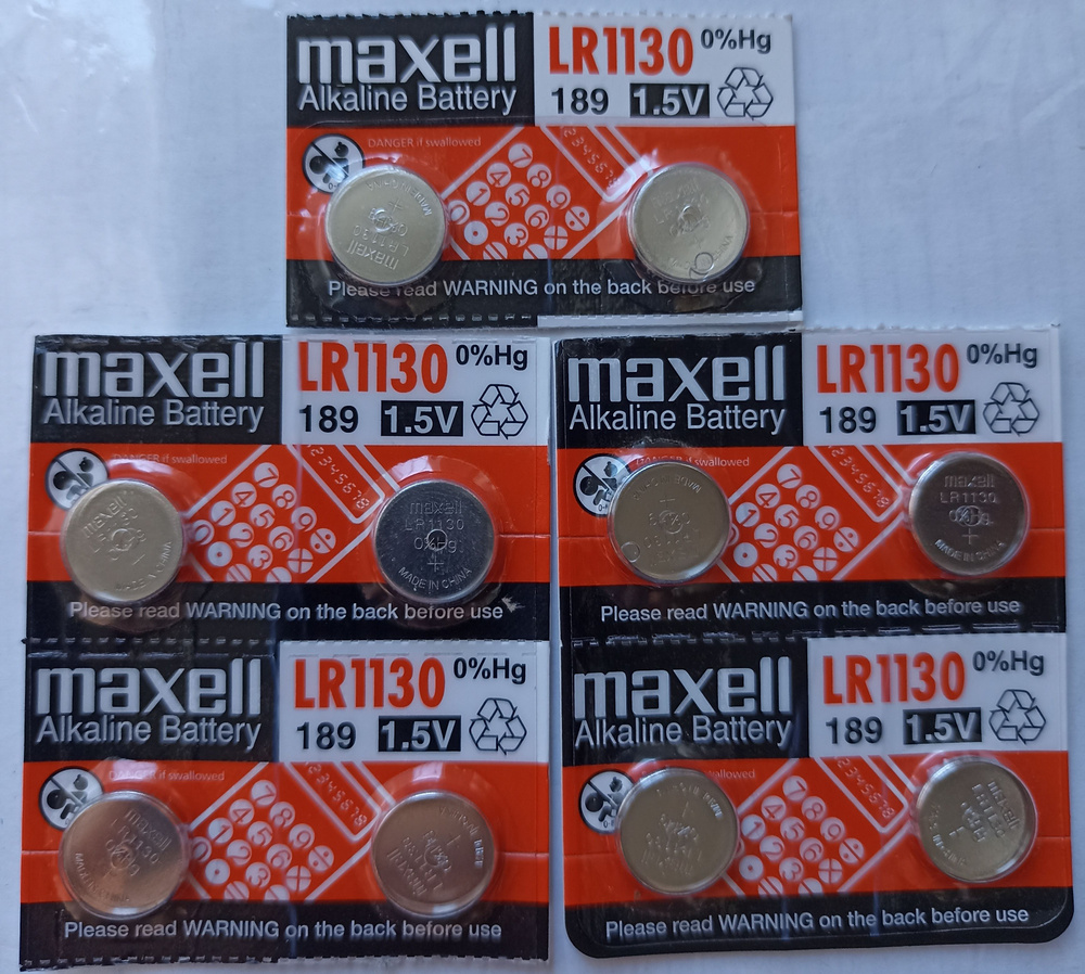 Maxell Батарейка 389, 390 (SR54, SR1130), Щелочной тип, 1,5 В, 10 шт #1