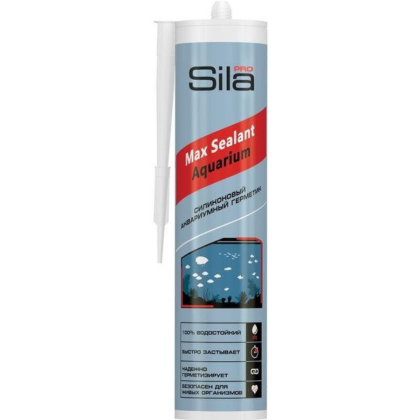 Герметик силиконовый аквариумный Sila PRO Max Sealant AQ бесцветный (290/280мл)  #1