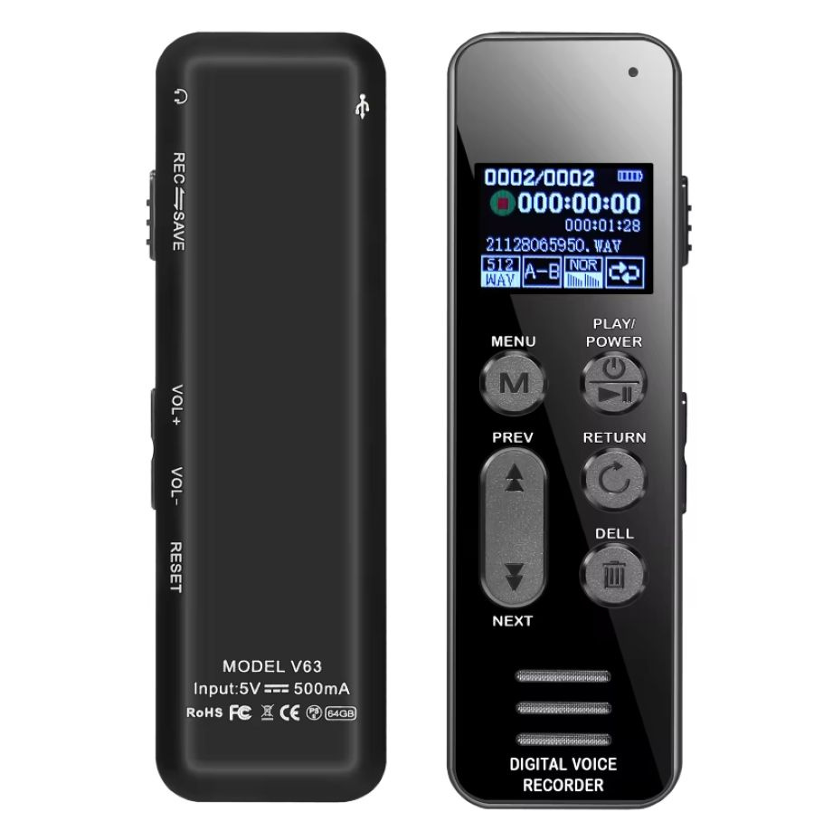 Диктофон с дисплеем SPEC 63/ VOR AGC/ запись по таймеру/ память 32 GB сохранит до 384 ч.  #1