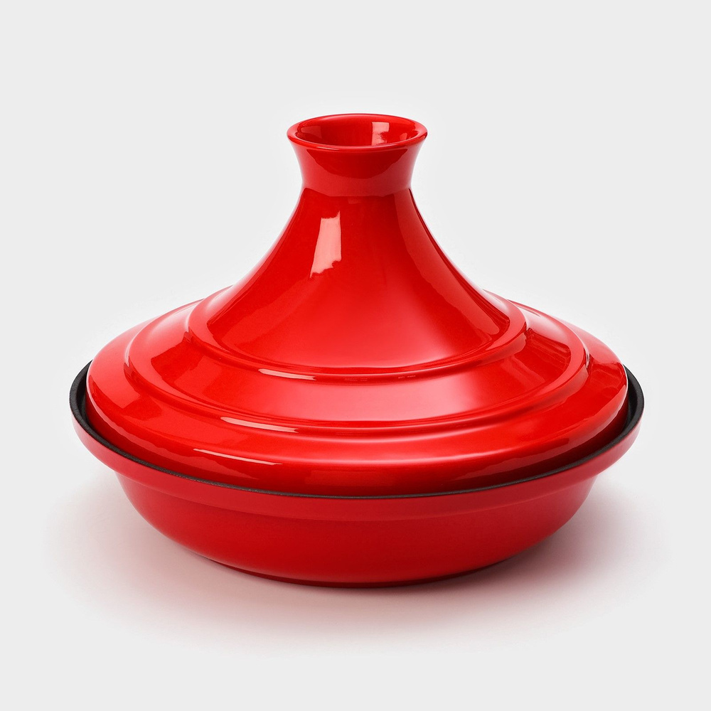 Сковорода-тажин чугунная Magma, размер 28х20 см, цвет красный  #1