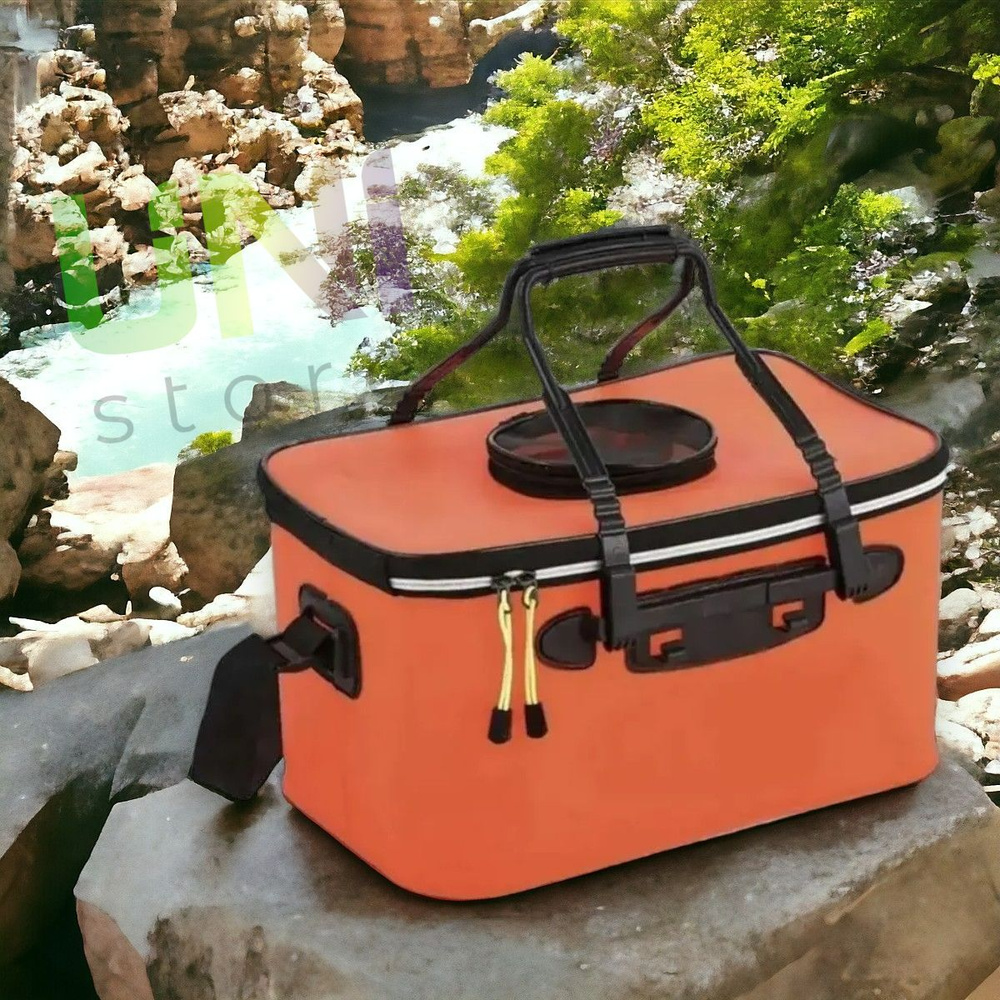 Складной кан-сумка для рыбалки туристический 45 см, оранжевый  #1