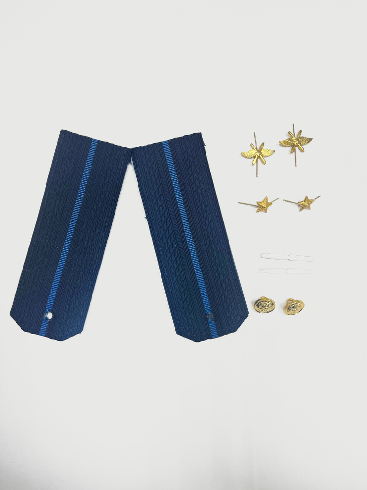 Погоны ВВС, ВКС синие пластиковые набор младший лейтенант  #1