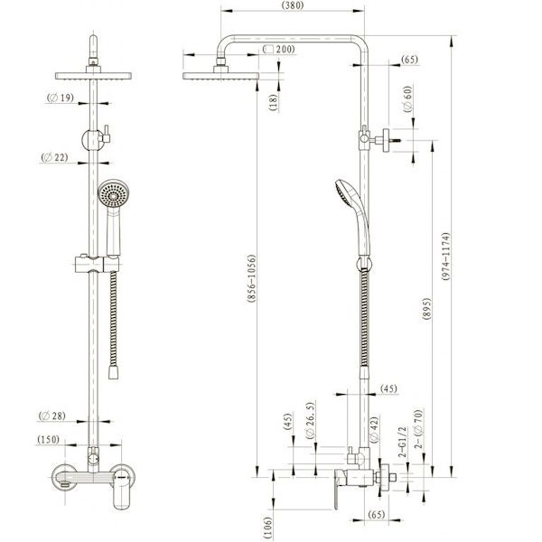 Душевая стойка Bravat Opal F9125183CP-A-RUS #1