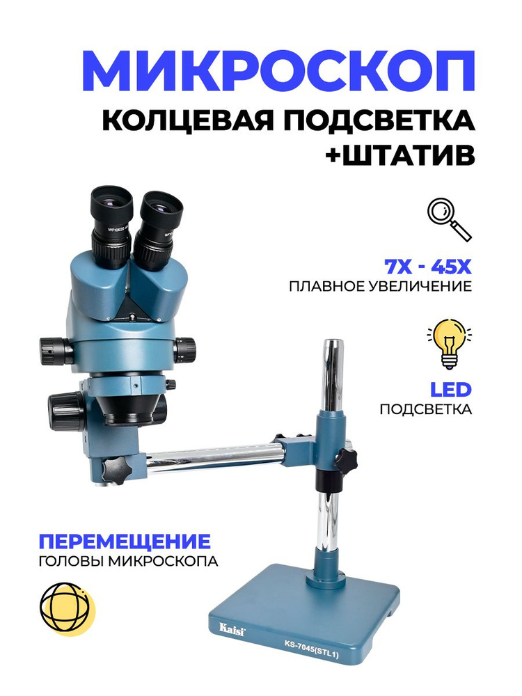 Подсветка кольцевая светодиодная LED для микроскопа с регулировкой яркости