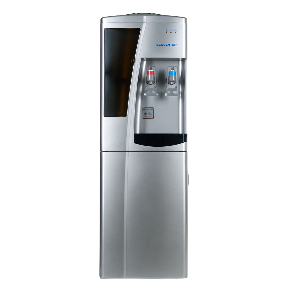 Кулер для воды ECOCENTER S-F30F с холодильником, серебристый металлик  #1