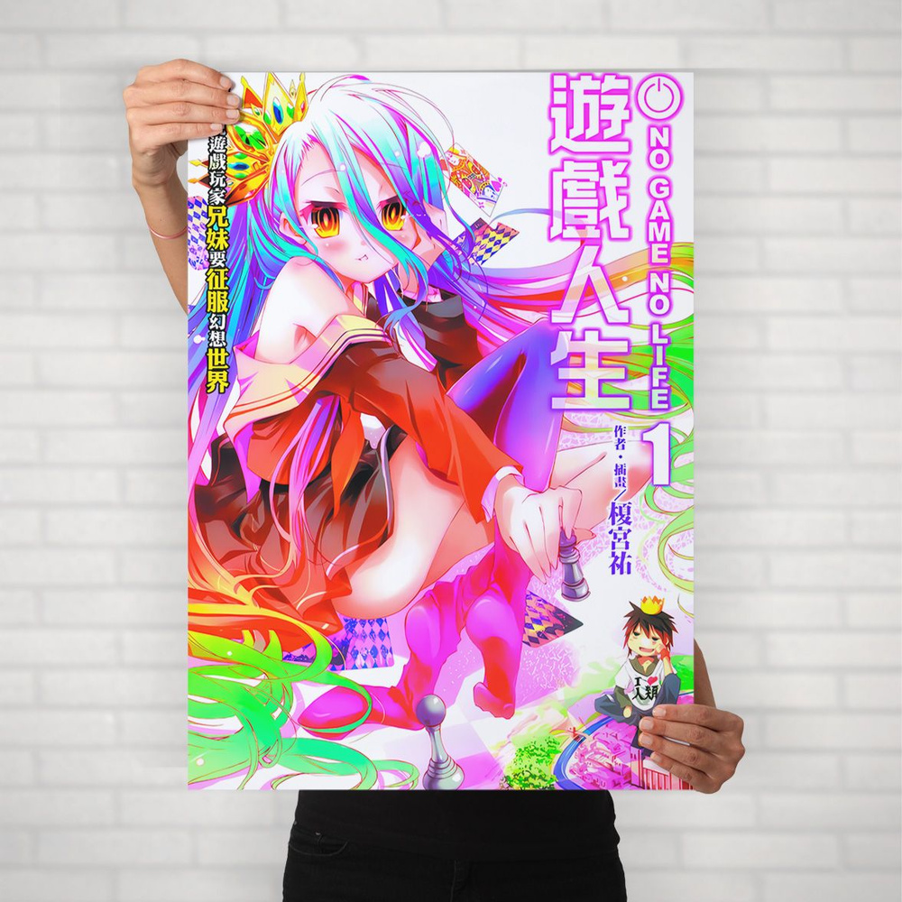 Плакат на стену для интерьера Нет игры нет жизни (No Game No Life - Широ Най 1) - Постер по аниме формата #1