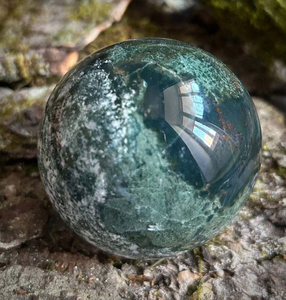 Моховой агат 62 мм натуральный камень mineral #1