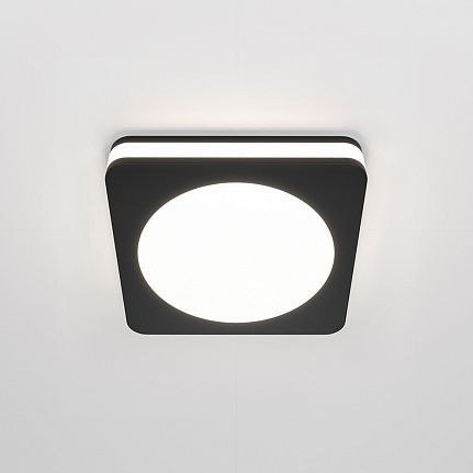 Комплект 2 шт встраиваемых точечных светильников Maytoni, с боковым рассеивателем, квадрат, чёрный, 7 #1