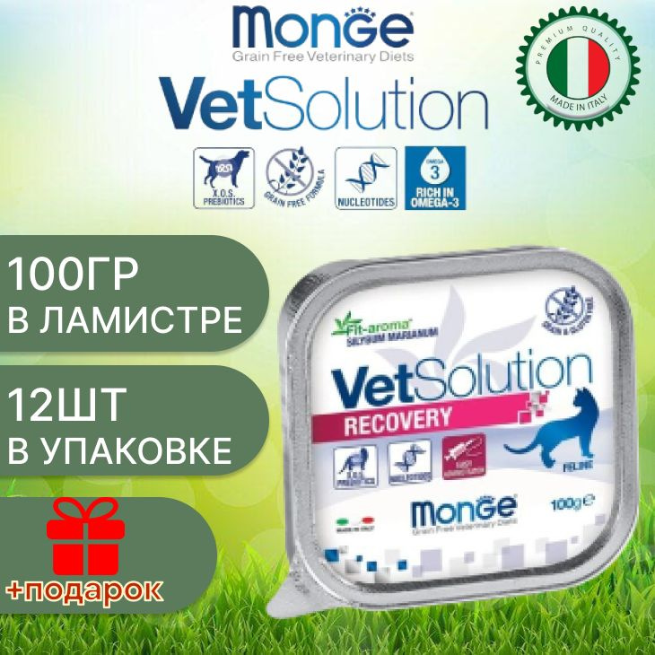 Monge cat vetsolution wet recovery/ Влажная ветеринарная диета для кошек рековери 100 гр х 12шт  #1