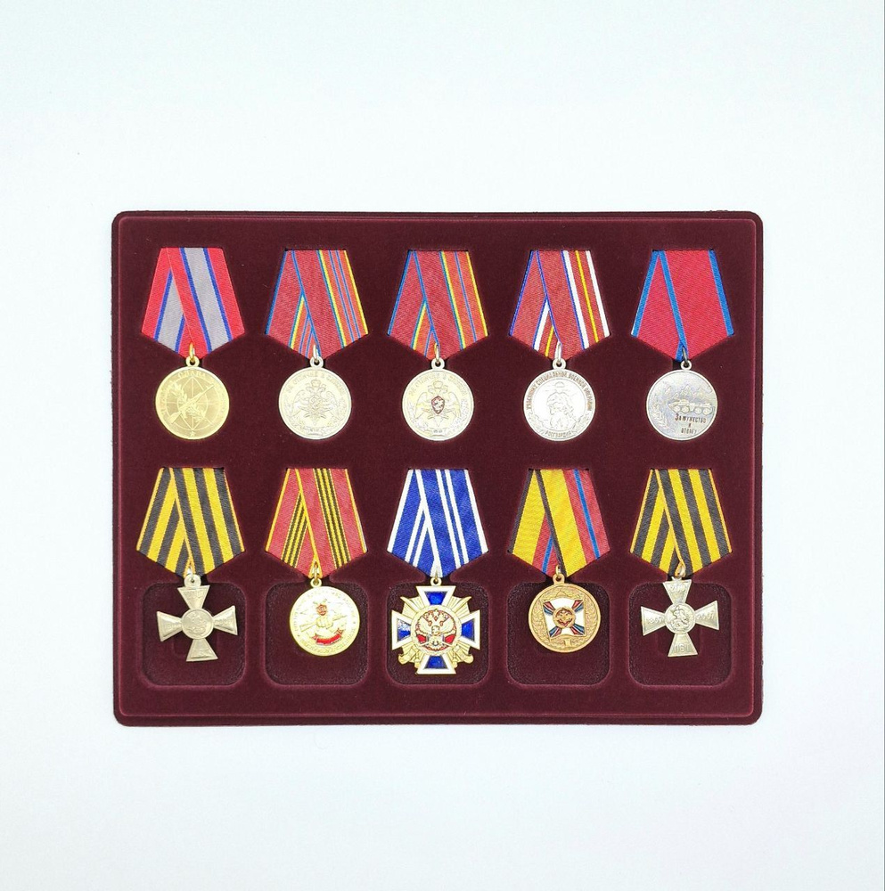 Бархатный планшет на 5 медалейd32 и 5 орденов #1