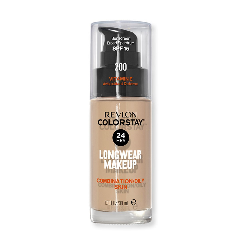 Тональный крем Ревлон для комбинированной и жирной кожи Colorstay SPF 15 Revlon, тон 200 (Nude)  #1